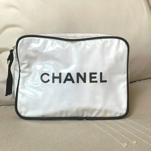 Vintage Chanel makeup cosmetic bag